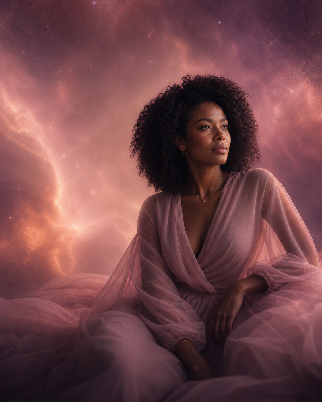 Woman in a soft illuminated setting